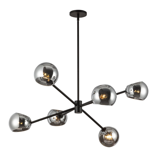 Alora Mood Willow matte black chandelier CH548637MBSM