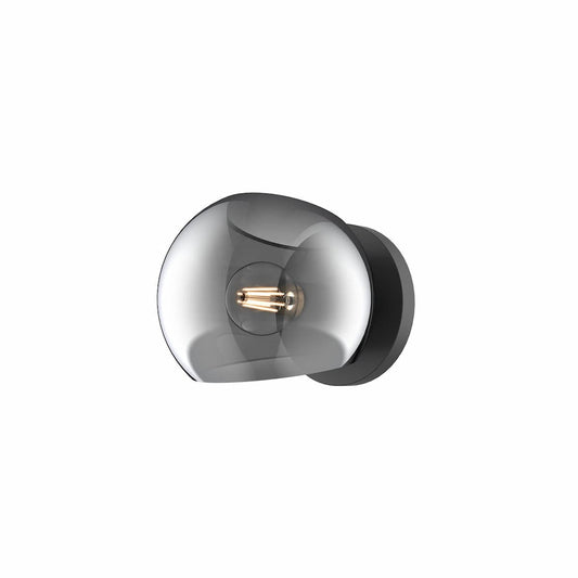 Alora Mood Willow WV548006MBSM 6-inch one-light vanity light with matte black finish and glass shade