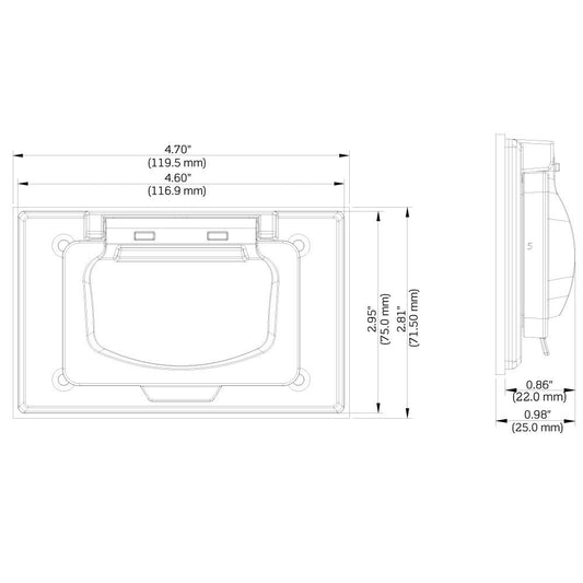 Leviton WM1HF-GY GFCI Receptacle