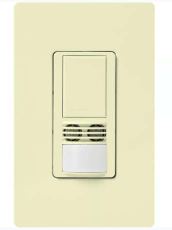 Lutron Maestro dual-tech vacancy sensor switch in Almond
