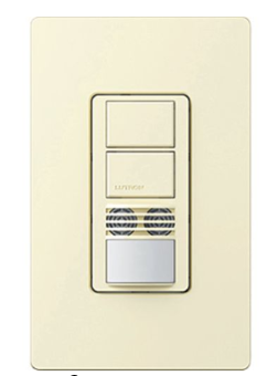 Lutron Maestro dual-tech occupancy sensor switch in Almond