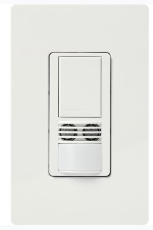 Lutron Maestro dual-tech vacancy sensor switch in White Bulk Pack