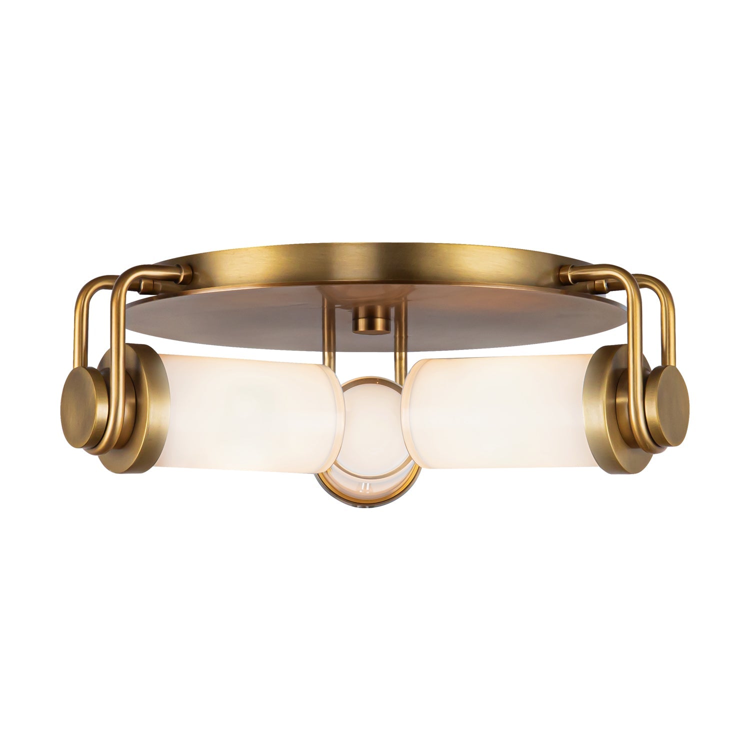 Alora Wynwood vintage brass flush mount FM355317VBGO