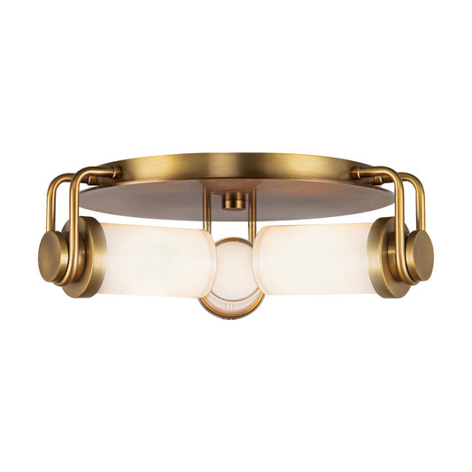 Alora Wynwood vintage brass flush mount FM355317VBGO