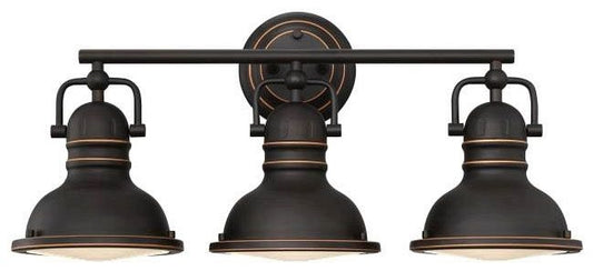 Westinghouse 3-light wall sconce, oil rubbed bronze, with prismatic lens