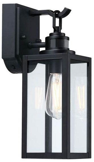 Westinghouse 1-light wall sconce, matte black, with clear glass