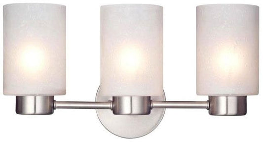 Westinghouse 3-light wall sconce, brushed nickel, with seeded glass