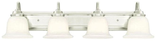 Westinghouse 4-light wall sconce, white, with white opal glass