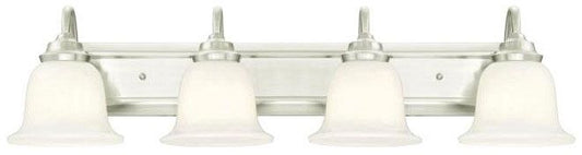 Westinghouse 4-light wall sconce, white, with white opal glass