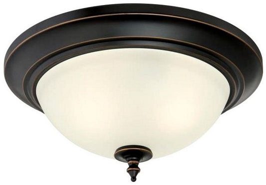 Westinghouse flush mount ceiling light, amber bronze, with frosted glass