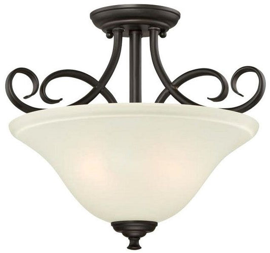 Westinghouse 2-light semi-flush mount light, oil rubbed bronze, with frosted glass