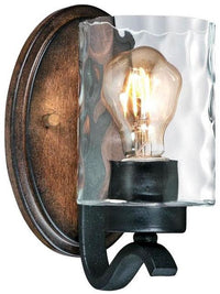 Westinghouse 1-light wall sconce, barnwood, with clear glass
