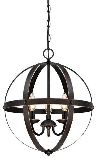 Westinghouse 3-light chandelier, oil rubbed bronze