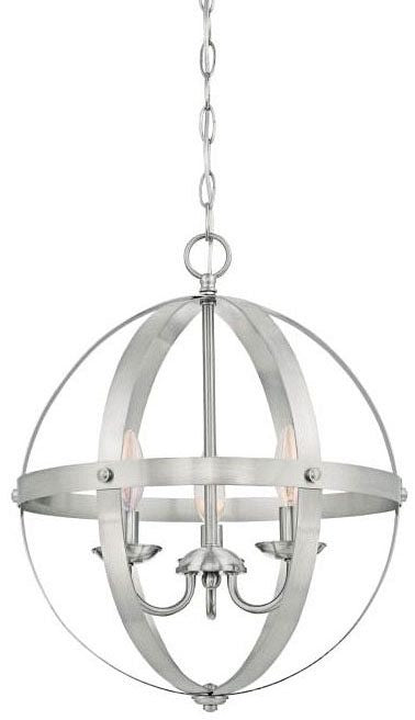 Westinghouse 3-light chandelier, brushed nickel