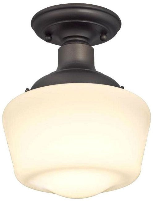 Westinghouse 1-light semi-flush mount light, oil rubbed bronze, with opal glass