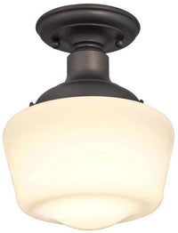 Westinghouse 1-light semi-flush mount light, oil rubbed bronze, with opal glass