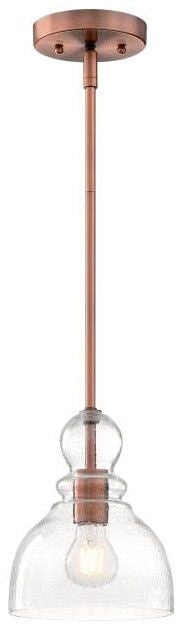 Westinghouse 1-light pendant light, washed copper, with clear glass