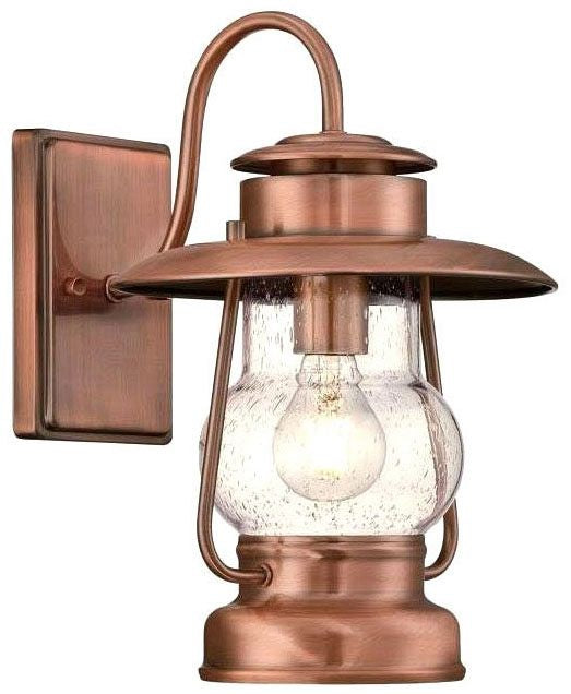 Westinghouse 1-light wall sconce, washed copper, with seeded glass