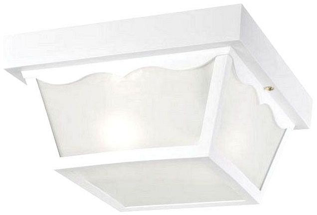 Westinghouse 2-light flush mount ceiling light, white, with frosted glass