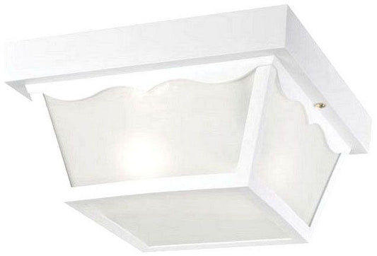 Westinghouse 2-light flush mount ceiling light, white, with frosted glass