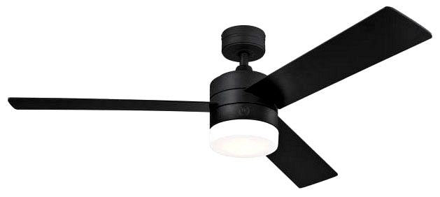 Westinghouse 52-inch ceiling fan, matte black, with frosted glass