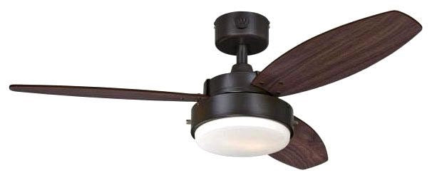 Westinghouse 42-inch ceiling fan, oil rubbed bronze, with frosted glass