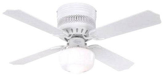 Westinghouse 42-inch ceiling fan, white, with opal glass