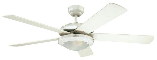 Westinghouse 52-inch LED ceiling fan, white, with frosted glass