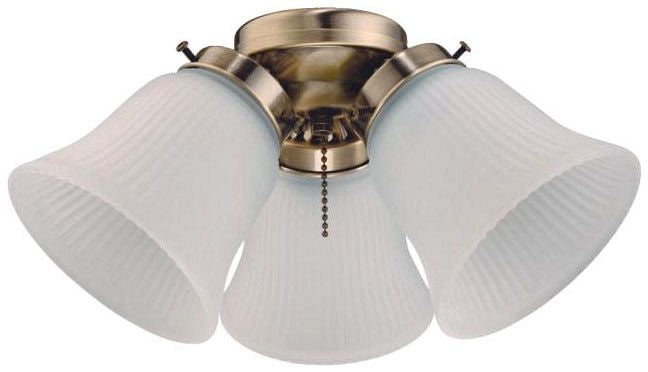 Westinghouse ceiling fan LED light kit, antique brass, with frosted glass