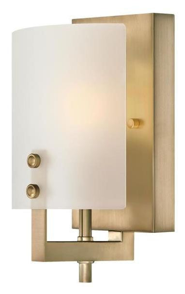 Westinghouse 1-light wall sconce, brushed brass, with frosted glass