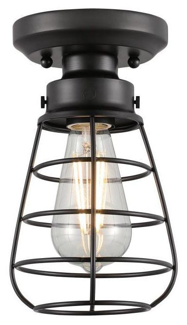 Westinghouse 1-light semi-flush mount light, matte black