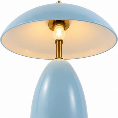 Alora Mood Poppy Collection TL437012CER Table Lamp with Cerulean Aluminum and Steel Construction, Integrated 8W LED and 3000K Warm White Light