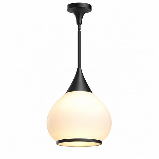 Alora Mood Hazel PD524214MBOP 14-Inch Pendant Light in Matte Black with Steel and Glass Construction