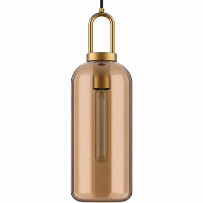 Alora Mood PD401606AGCP Soji Japandi Pendant Ceiling Light with Aged Gold Finish, Copper Glass Shade and Japanese Lantern-Inspired Design