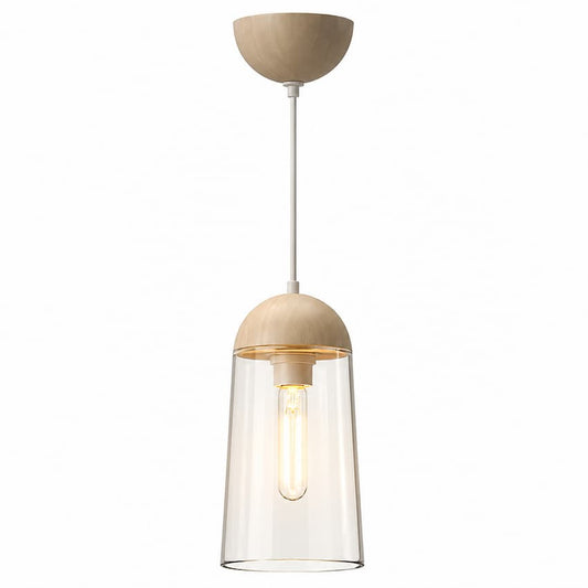 Alora Mood Emil PD542207MBWT 6-Inch Pendant Light in Matte Black with Steel and Glass Construction