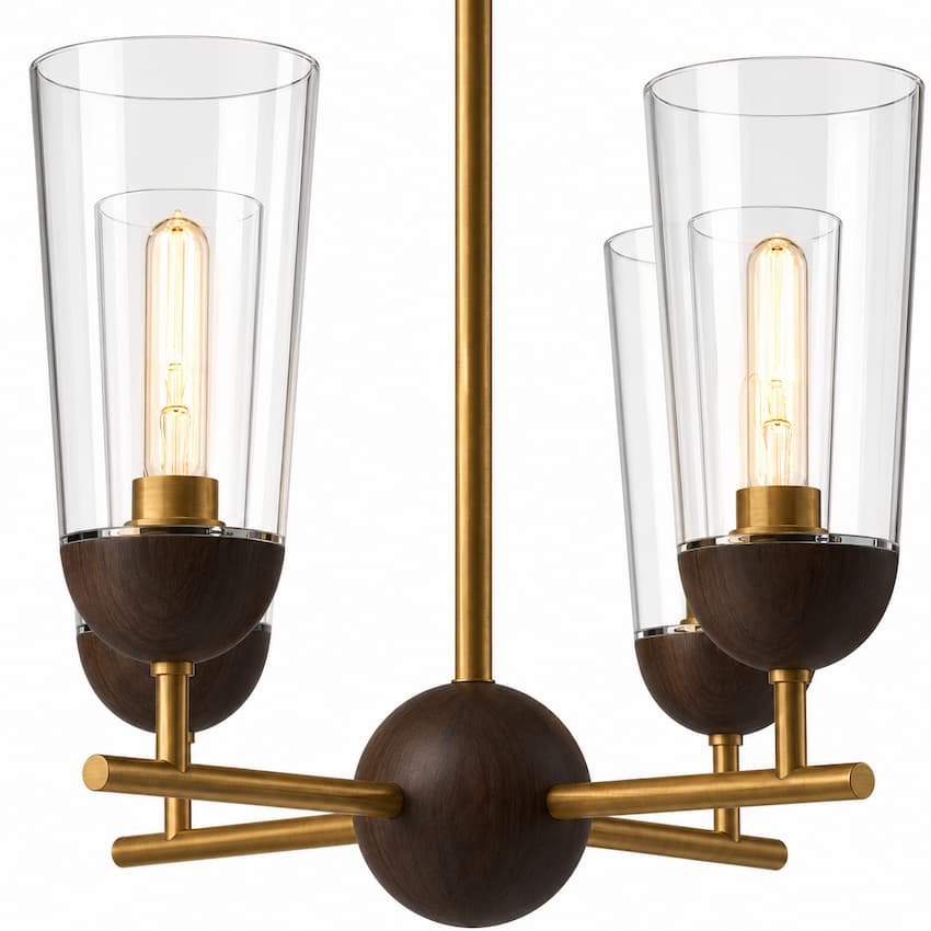 Alora Mood Emil CH542324 25-Inch 4-Light Chandelier with Adjustable Down Rod, Omni-Directional Lighting and Sloped Ceiling Compatibility