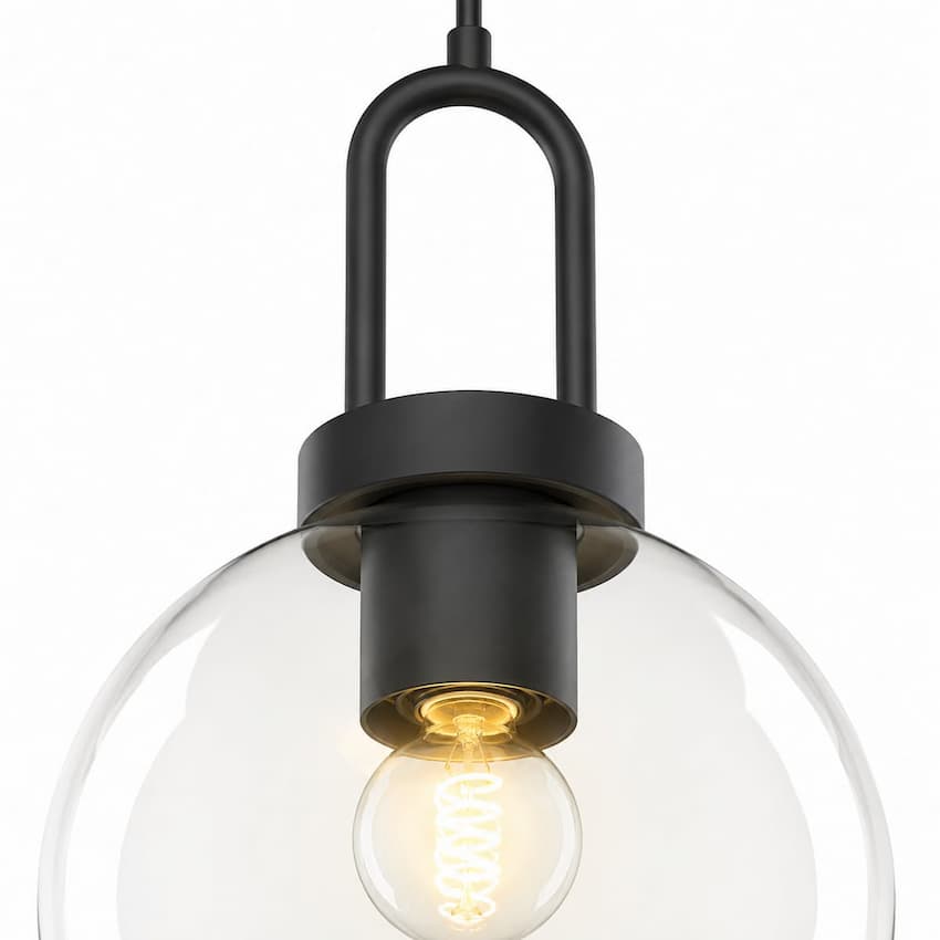 Alora Mood PD601608MBCL Soji Modern Pendant Ceiling Light with Clear Glass Shade, Omnidirectional Illumination and Japanese-Inspired Design