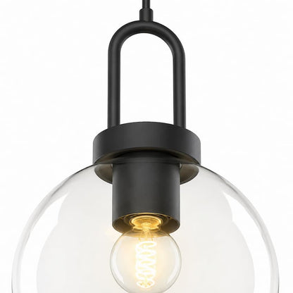 Alora Mood PD601608MBCL Soji Modern Pendant Ceiling Light with Clear Glass Shade, Omnidirectional Illumination and Japanese-Inspired Design