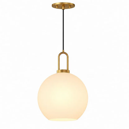 Alora Mood Soji PD601710AGOP 10-Inch Pendant Light in Aged Gold Finish with Matte Opal Glass Globe