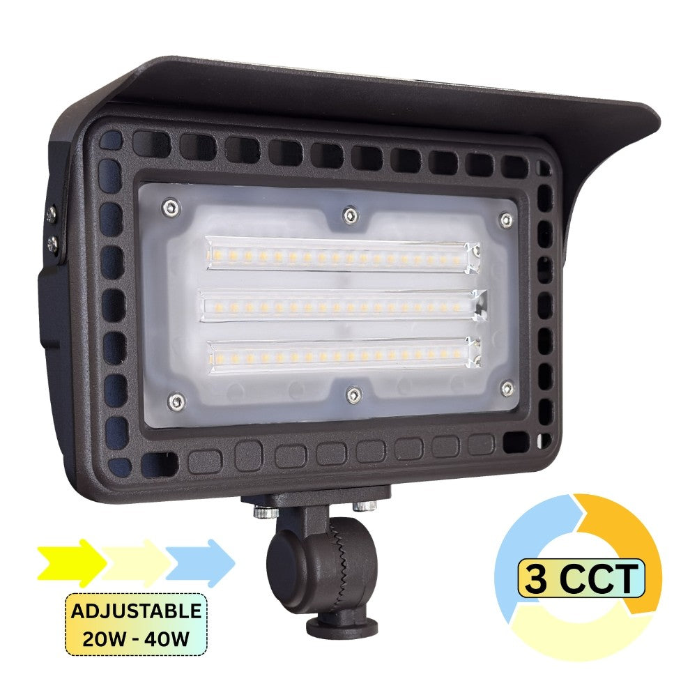 Abba Lighting Flacct 40-3CCT Adjustable CCT LED Flood Light 25W-40W