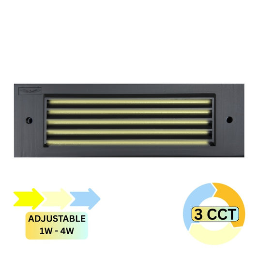 Abba Lighting STBCC17-NB Step Lights Product 1W-4W 3 CCT Natural Brass