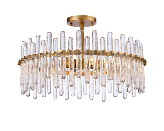 Arabela Icicles satin brass semi flush 85109-4