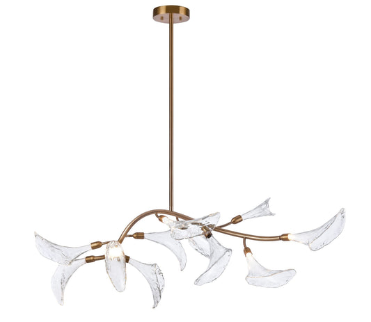 Arabela Calla satin brass linear chandelier 85191-11