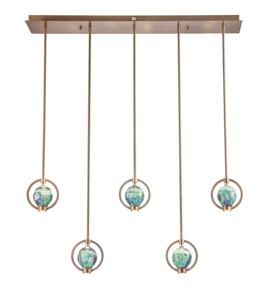 Arabela Utopia lacquered gold linear chandelier 85404-5