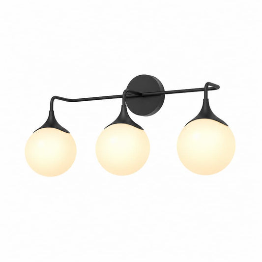 Alora Mood Nouveau VL505125AGOP 25-Inch 3-Light Vanity Light in Aged Gold with Matte Opal Glass Shades