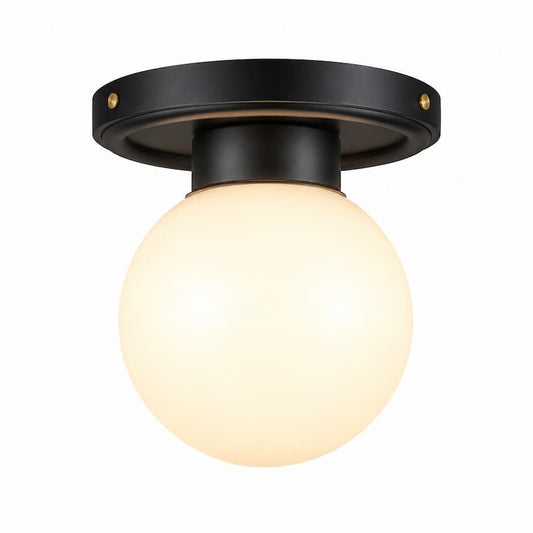 Alora Mood Fiore SF407306MBGO 6-Inch Semi-Flush Mount in Matte Black with Steel and Glass Construction