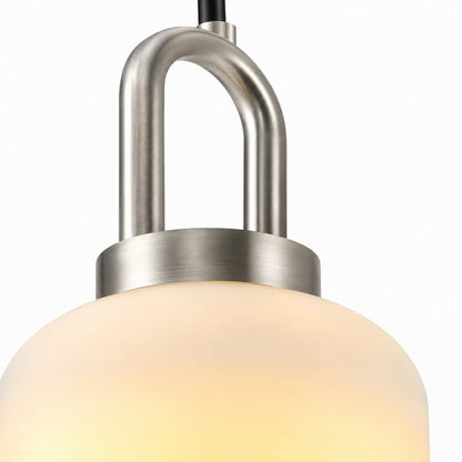 Alora Mood PD401606BNOP Soji Japandi Pendant Ceiling Light with Brushed Nickel Finish, Opal Matte Glass and Japanese Lantern-Inspired Design