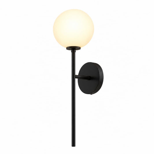 Alora Mood Cassia WV549101MBOP 20-Inch Vanity Light in Matte Black with Steel and Glass Construction