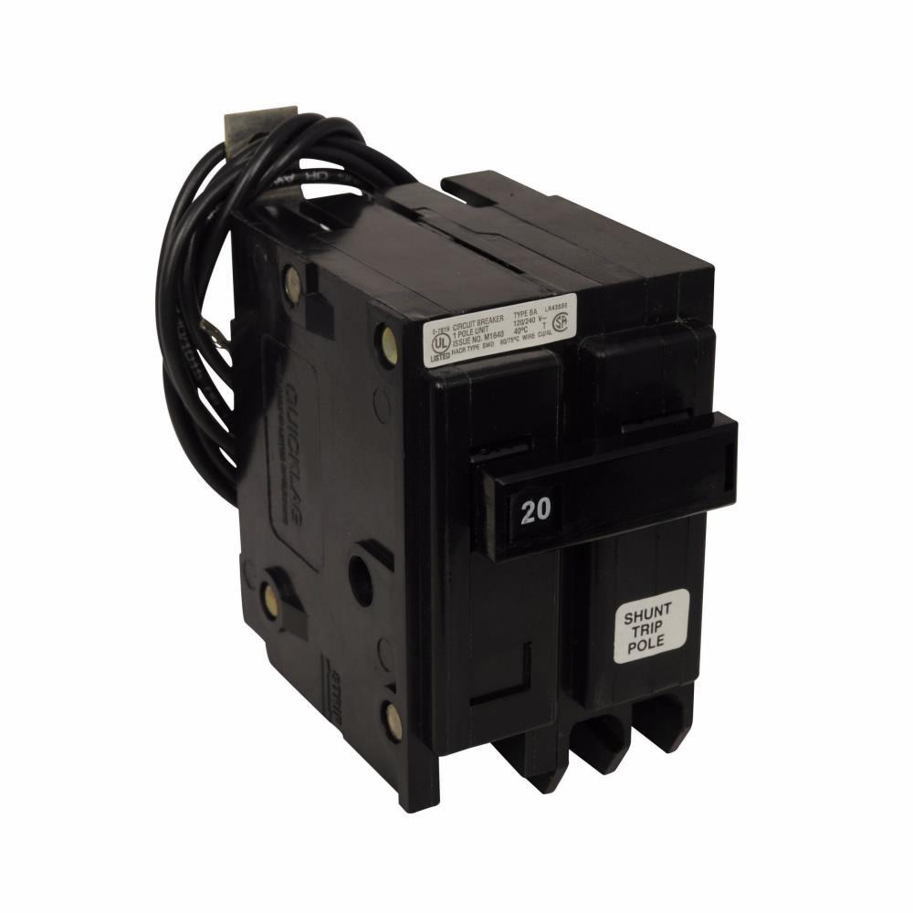 Cutler Hammer 20A 120/240V 1-Pole Quicklag Thermal Magnetic Circuit Breaker with Shunt Trip