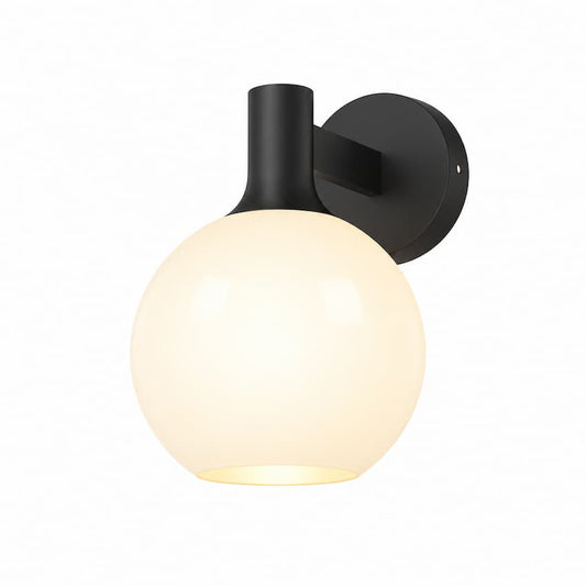 Alora Mood Castilla WV506108MBOP 8-Inch Wall Vanity Light in Matte Black with Matte Opal Glass Shade